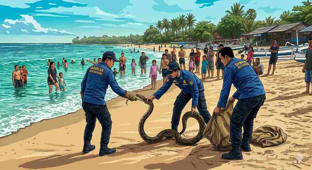 Ular Besar Muncul di Pantai Loang Baloq Tanjung Karang, Damkar Mataram Turun Tangan 1 8158eabc 168b 434c b5f3 5466e6d536ef