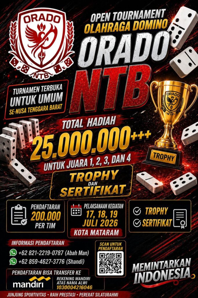 Gebrakan Baru Olahraga Otak, Ketua ORADO NTB Gelar Turnamen Domino Hadiah Rp25 Juta di Mataram 2 IMG 20260604 WA0025